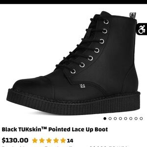 Skin Black Lace-Up Boots